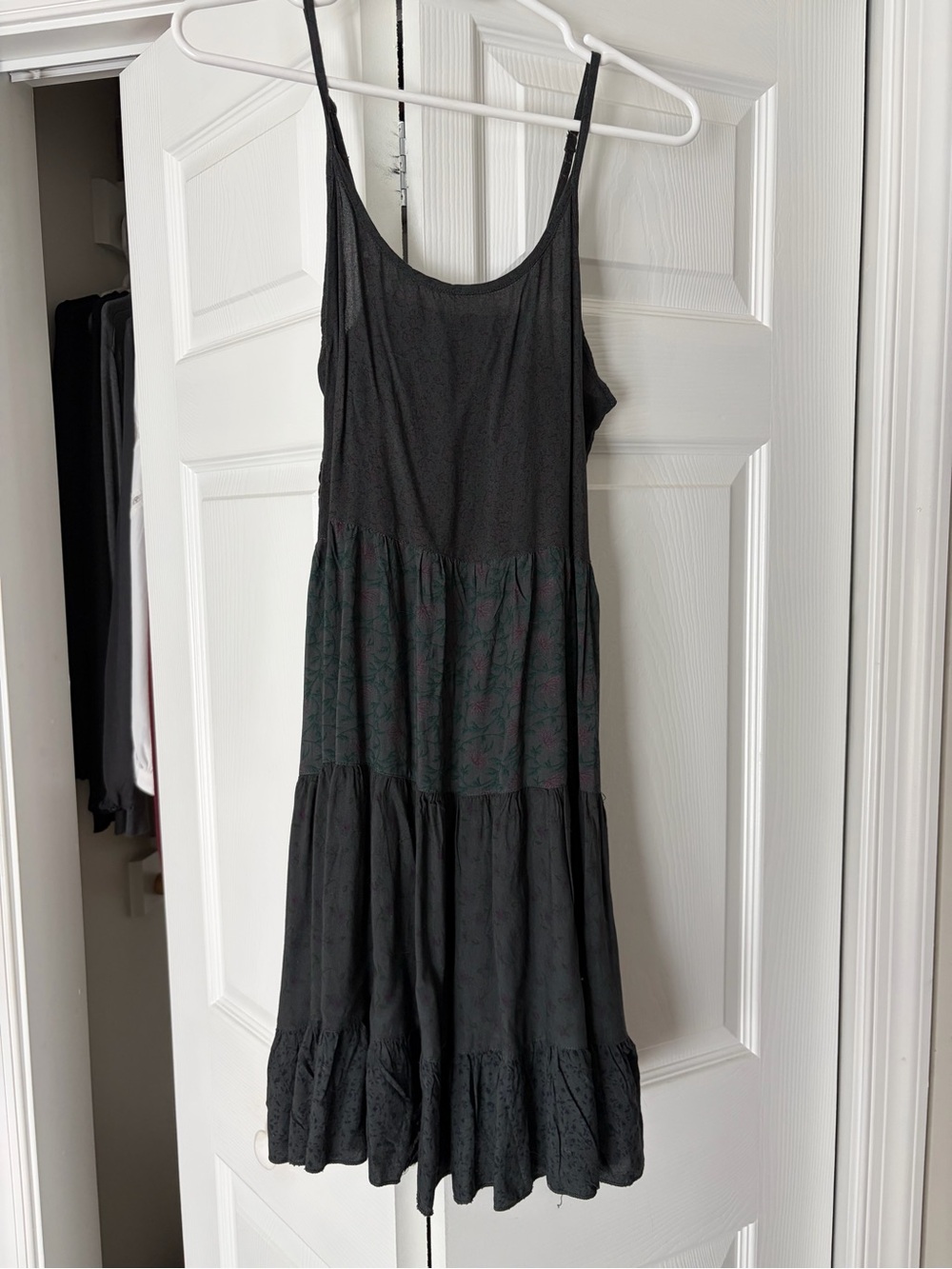 Blue Sky Tiered Spaghetti-Strap Midi Dress